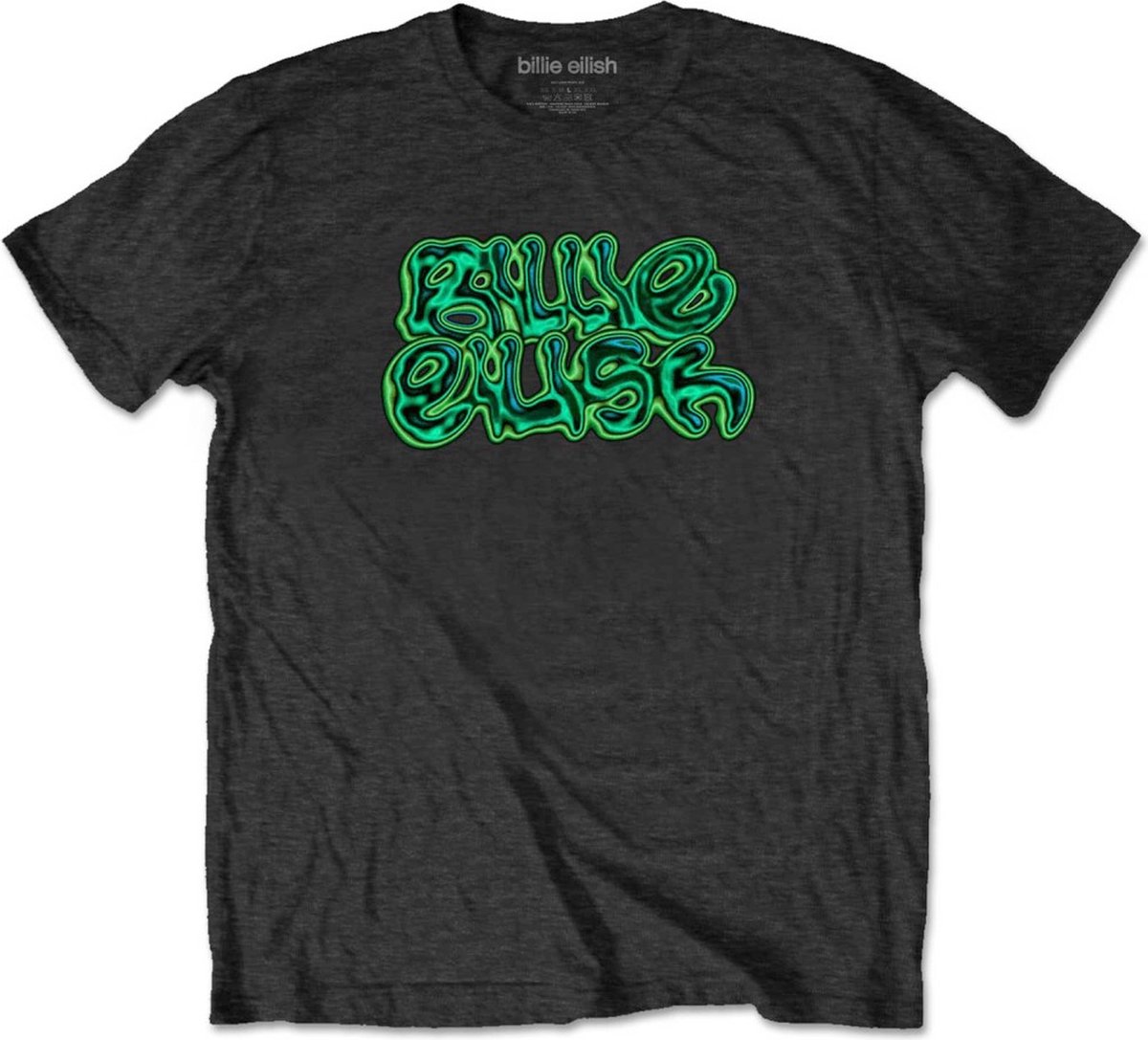 Billie Eilish - Neon Logo Heren T-shirt - L - Zwart