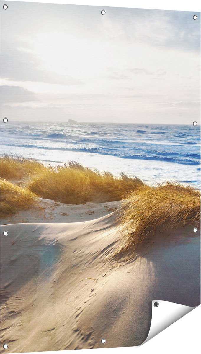 Gards Tuinposter Duinen en Zee - 80x120 cm - Tuindoek - Tuindecoratie - Wanddecoratie buiten - Tuinschilderij Multikleur