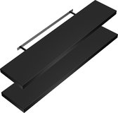 Casaria Wandplank – 2 St. 110 cm 15kg Belastbaar – Zwart mat