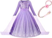 Prinsessenjurk meisje - Elsa jurk - Het Betere Merk - Haarband - Haarvlecht - maat 146/152 (150) - carnavalskleding - cadeau meisje - verkleedkleren meisje - kleed - prinsessen speelgoed