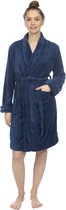 Unisex Badjas Fleece - Sjaalkraag Navy Blauw