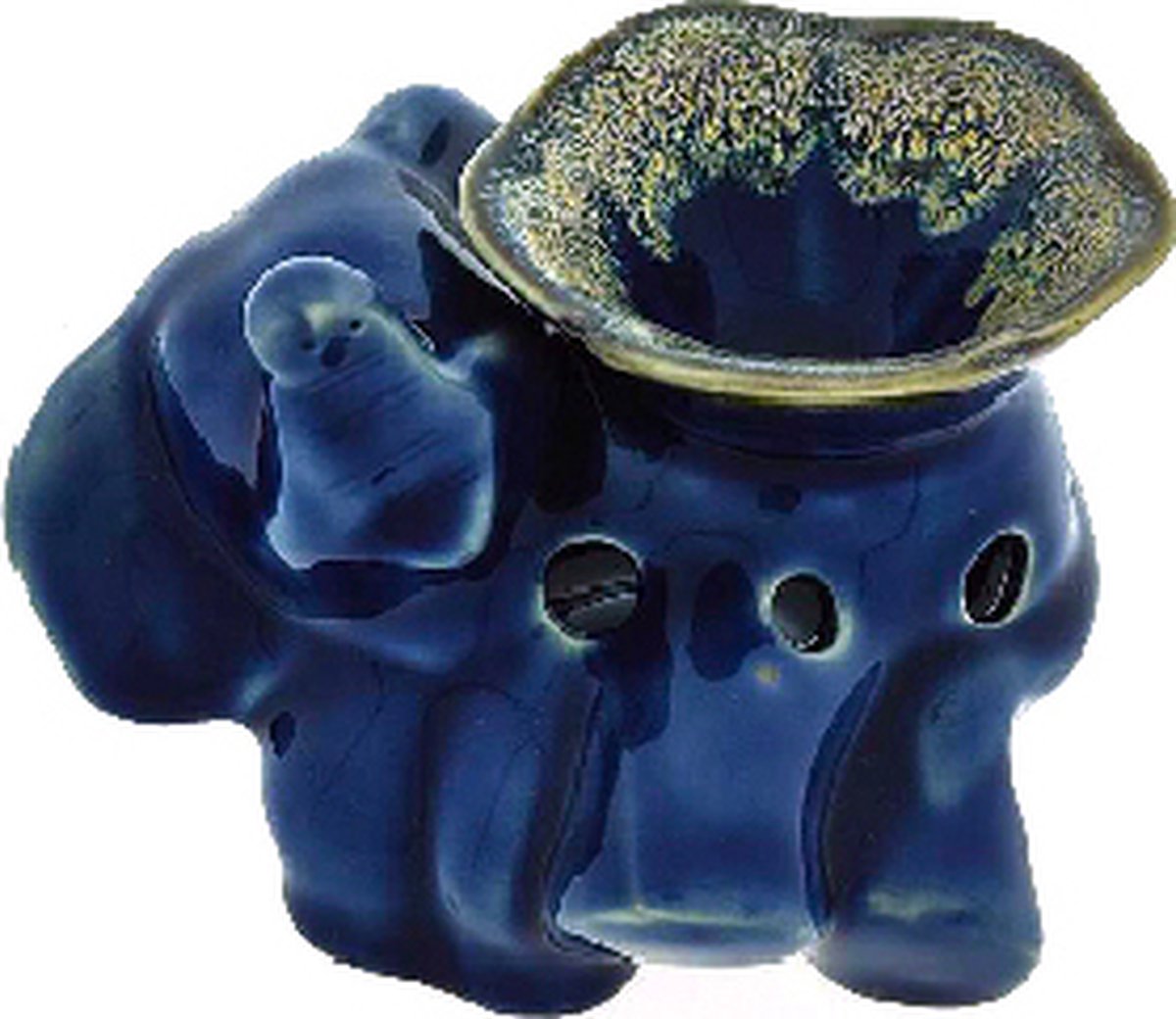 Goedkoopste Aromabrander – Aromaverdamper – Handgemaakt – Keramiek - Aroma diffuser – Olieverdamper - Aromadamper theelicht –– Olifant liggend blauw
