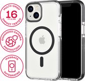 Tech21 Evo Crystal - iPhone 14 hoesje - Schokbestendig telefoonhoesje - Geschikt voor MagSafe - Transparant/Zwart - 4,9 meter valbestendig - Flexshock