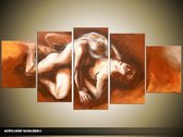 Art de la peinture acrylique, Sexy | Marron, Crème, Orange | 150x70cm 5Liège peint à la main