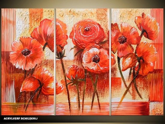 Peinture acrylique Poppy | Rouge | 120x80cm 3Liège peint à la main