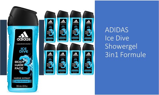 Adidas Douchegel Icedive - Voordeelverpakking 9 x 250 ML ** Beste Koop ** |  bol.com