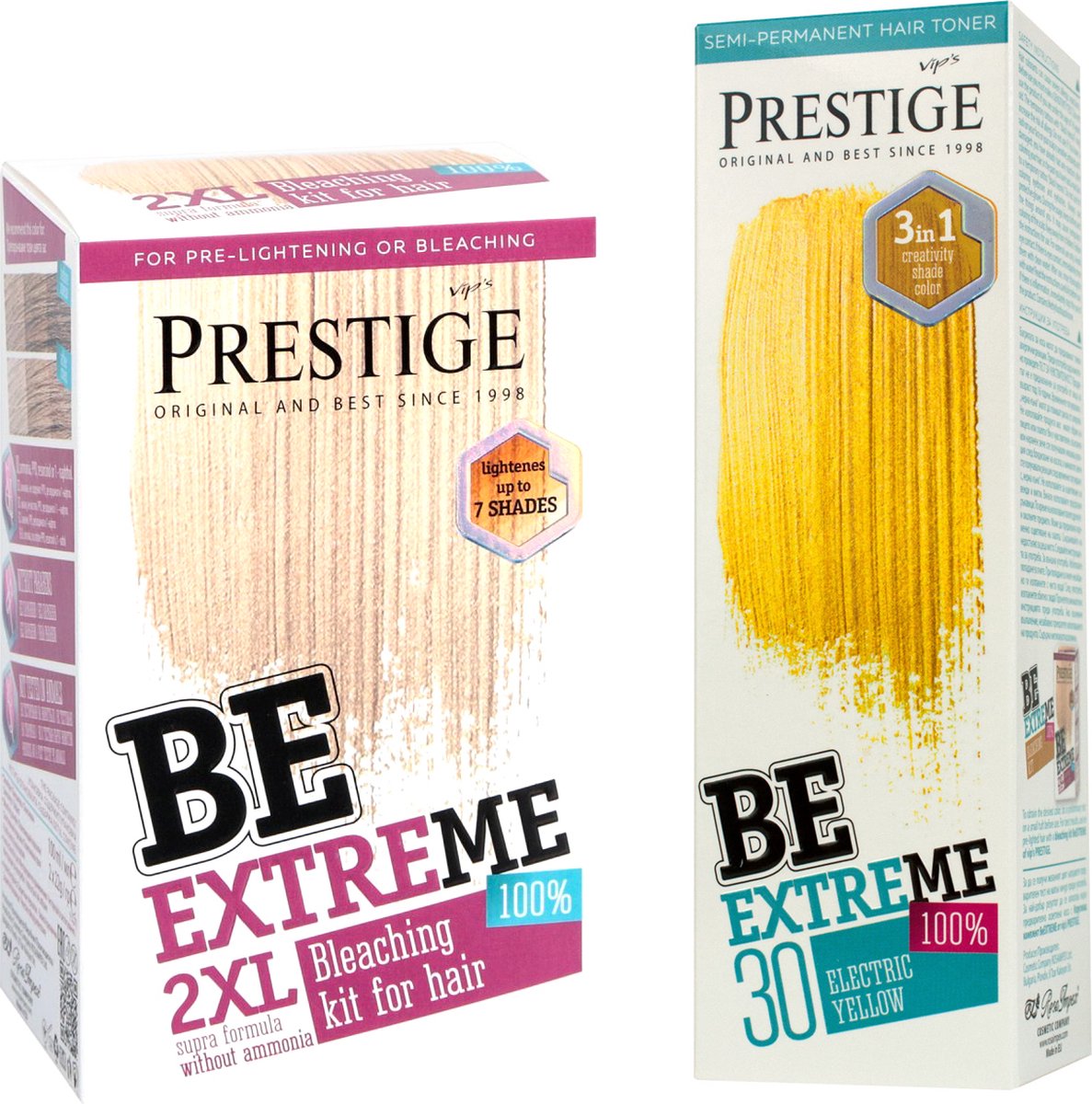 Prestige BeExtreme Semi-Permanente Gele Haarkleuring - Bleach kit & Electric Yellow Voordeelset