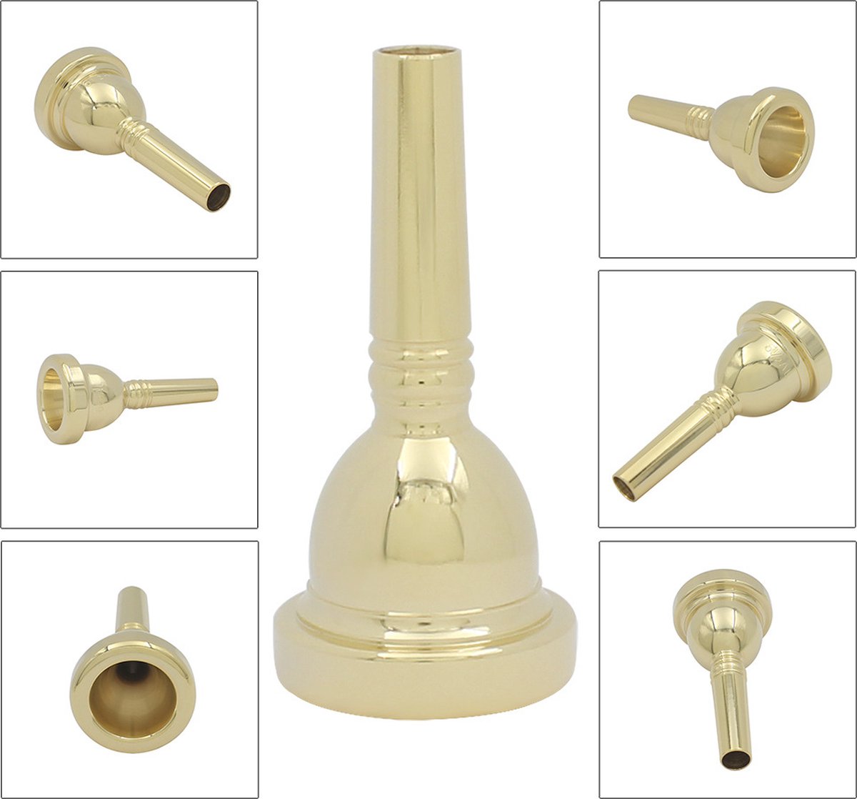 Knobbout Music United, Trombone Mondstuk 5G Professionele Messing, goud