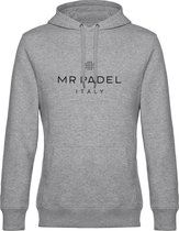 Mr Padel Italy - Lichtgrijze Hoodie Maat XXL - Unisex hoodies met capuchon