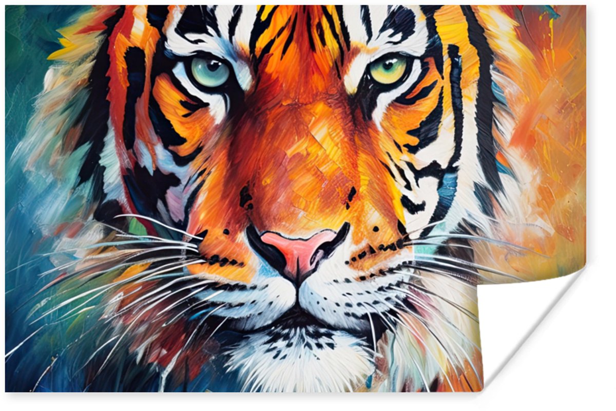 Poster Tijger - Dieren - Olieverf - Kunst - 30x20 cm