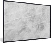 Fotolijst incl. Poster - Marmer - Steen - Wit - Luxe - Marmerlook - 90x60 cm - Posterlijst