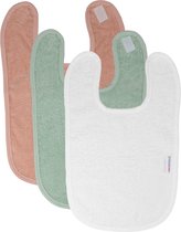 MamaLoes Uni Slab - 3-pack - Badstof - Light Pink/Stone Green/White