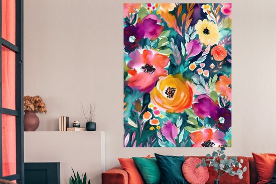 Poster Fleurs - Peinture à l'huile - Art - Nature - 120x160 cm XXL