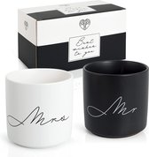 Set de 2 mugs Mr et Mrs - mugs partenaires - Mugs Mr et Mrs pour couple pour anniversaire fiançailles mariage - cadeau mariage moderne - cadeaux Mr et Mrs
