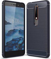 Nokia 6 2018 - Geborstelde TPU Cover - Blauw
