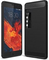 Hoesje geschikt voor Meizu Pro 7 - Geborstelde TPU Cover - Zwart