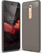 Nokia 5.1 - Litchi TPU Case - Grijs
