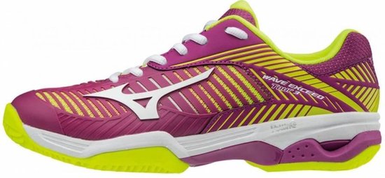 Mizuno Wave Exceed Tour 3CC paars geel tennisschoenen dames (61GC187567)