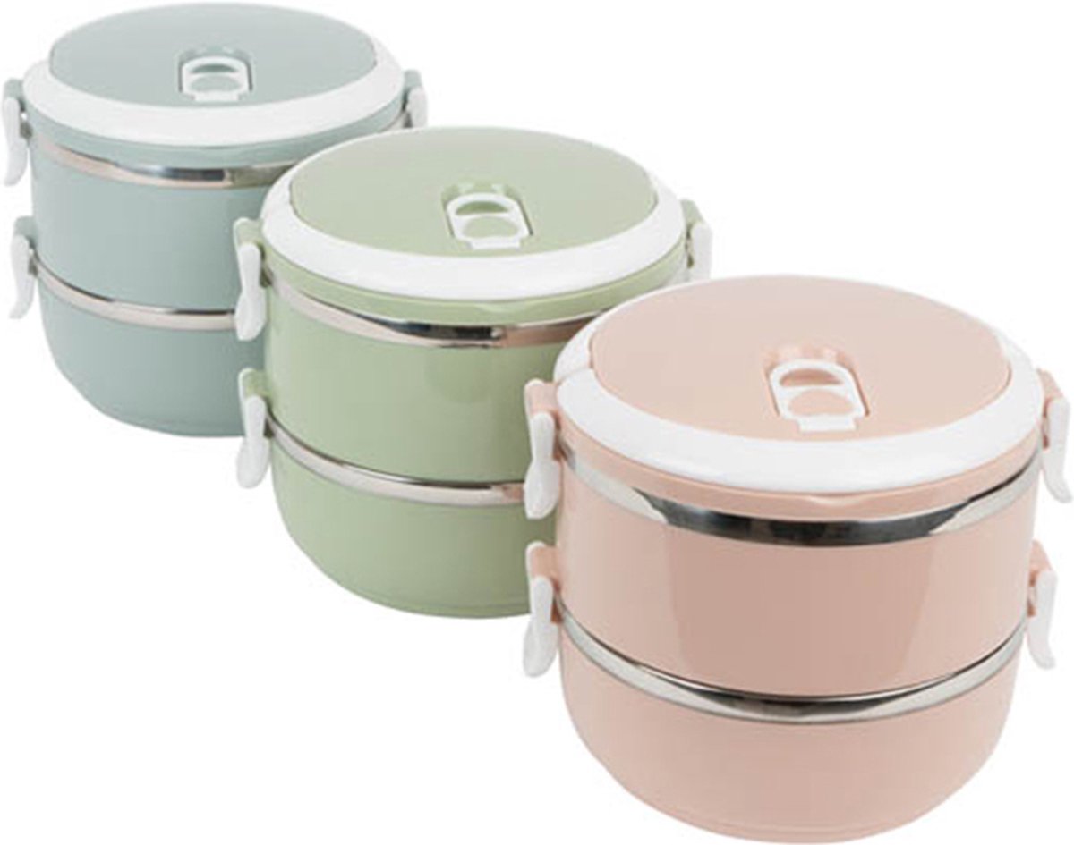 Boîte à Lunch Thermique Ronde En Acier Inoxydable 304 - Isotherme Empilable Pour Aliments Chauds
