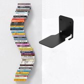 prachtige verborgen metalen boekenplank-zwevende boekenplank-10.5x6x6.6CM zwart