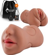 Sensual Desire® Ultra Realistische 3D Masturbator – Perris Pocket Pussy – 3 in 1 Vagina, Anus en Mond – Masturbator voor Man – Kunstvagina – Erotiek – Sex Toys voor Mannen + Gratis Glijmiddel, Cleaning Bulb en Opbergzak