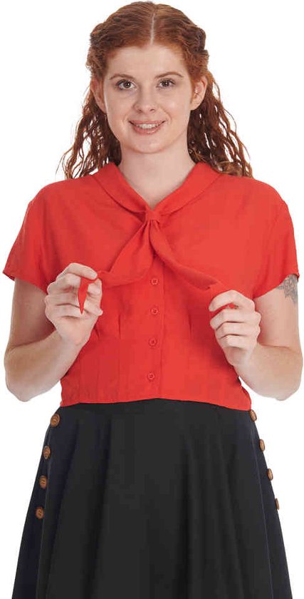 Banned - Summer Ahoy Blouse - 2XL - Rood
