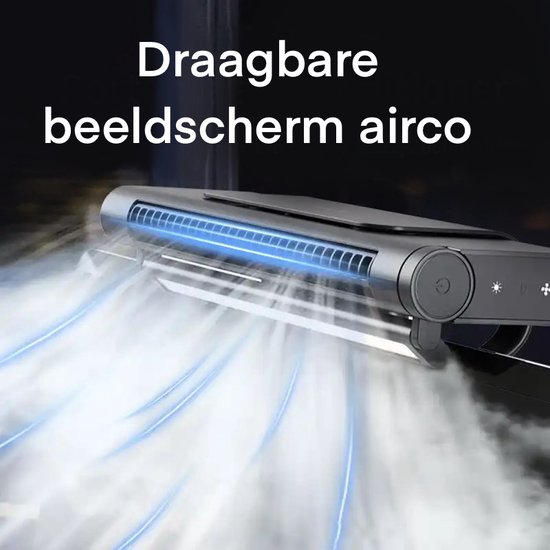 Scherm ventilator - oplaadbaar - Met licht - Luchtkoeler - Aircooler -...
