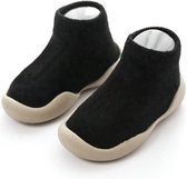 Antislip baby schoentjes – eerste loopschoentjes – schoenmaat 18-19 – leeftijd indicatie: 6 - 12 maanden (12cm) – zwart – Completebabyuitzet