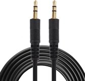 Aux-kabel, 3,5 mm male mini-plug stereo audiokabel, lengte: 3 m (zwart + vergulde connector)