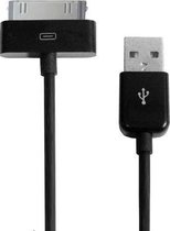 Zwarte USB-gegevenskabel voor nieuwe iPad (iPad 3) / iPad 2 / iPad, iPhone 4 & 4S, iPhone 3GS / 3G, iPod touch, lengte: 1 meter (zwart)