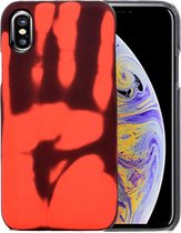 Thermische sensor verkleuring Beschermende achterkant Case voor iPhone XS Max (rood)