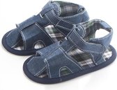 Blauwe jeans look sandalen - Textiel - Maat 18 - Zachte zool - 0 tot 6 maanden