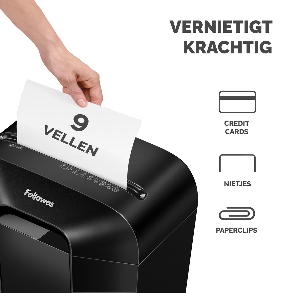 Fellowes LX50 Papierversnipperaar - Cross-Cut - P4 - 9 vel - 17L