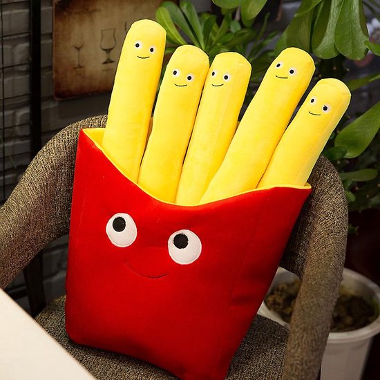 Foto: Klikkopers kawaii kussen friet pakket 50cm kawaii knuffel voedsel knuffel