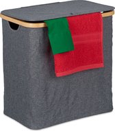 Panier à linge Relaxdays avec couvercle - tissu de boîte à linge - 60 litres - panier à linge salle de bain - sac à linge