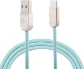 1 m TPE gevlochten kabel metalen connector USB A naar Micro USB Data Sync oplaadkabel, voor Galaxy, Huawei, Xiaomi, LG, HTC en andere slimme telefoons (Mintgroen)