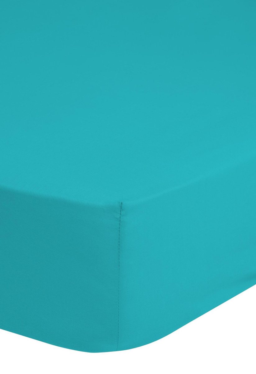 Good Morning hoeslaken effen kleur - 2 persoons 140x200 cm - Aqua - 100% Katoen jersey