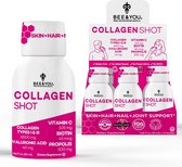 BEE&YOU Propolis Collageen Boost Shot - met Vitamine C + Hyaluronzuur + Biotine - Natuurlijke Ondersteuning voor Huid, Haar, Nagel en Gewrichten | 12 x 50 ml