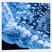 Muursticker - Textuur in Verschillende Tinten Blauw - 80x80 cm Foto op Muursticker