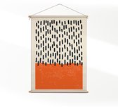 Textielposter Scandinavisch Oranje XL (125 X 90 CM) - Wandkleed - Wanddoek - Wanddecoratie