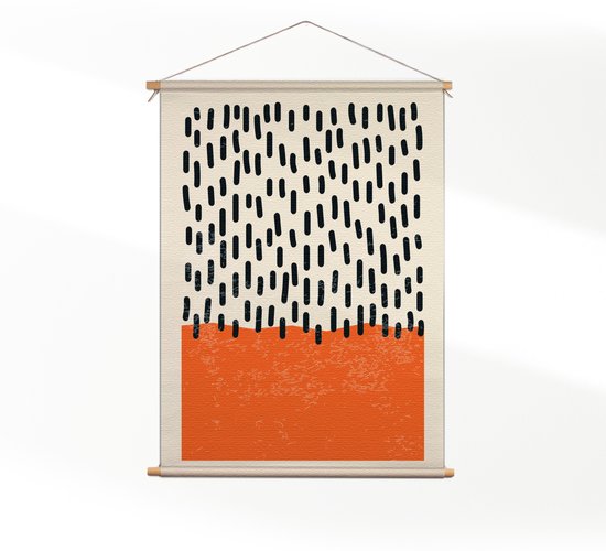 Textielposter Scandinavisch Oranje XL (125 X 90 CM) - Wandkleed - Wanddoek - Wanddecoratie