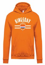Sweat à capuche Kingsday Flag | Vêtement pour fête du roi | chemise à capuche orange | Orange | taille XS