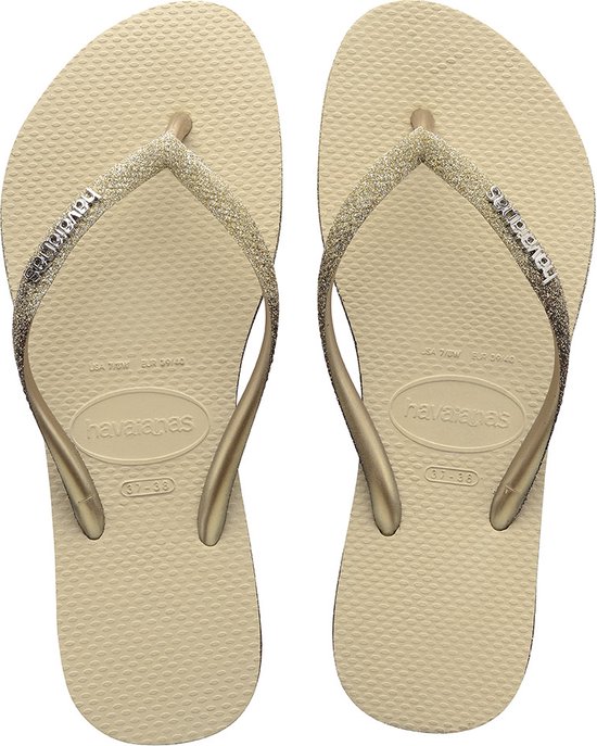 Slippers Femme Havaianas Slim Sparkle Ii - Sable - Taille 33/34