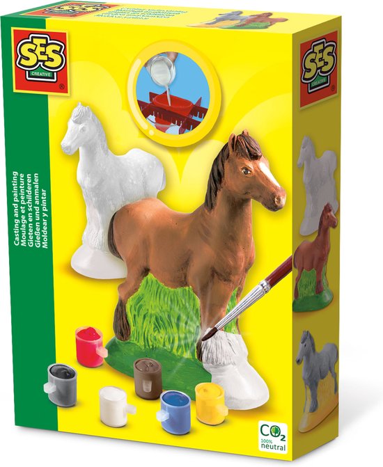 SES - Gieten en schilderen - Paard - sneldrogend - met gietmal, houder, gips,  verf en... | bol.com