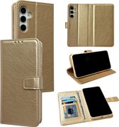 Casemania Hoesje Geschikt voor Samsung Galaxy A54 5G Goud - Portemonnee Book Case - Kaarthouder & Magneetlipje