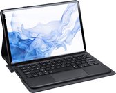 Dux Ducis QWERTY Bluetooth Keyboard Bookcase Geschikt voor de Samsung Galaxy Tab S8 / S7 - Zwart
