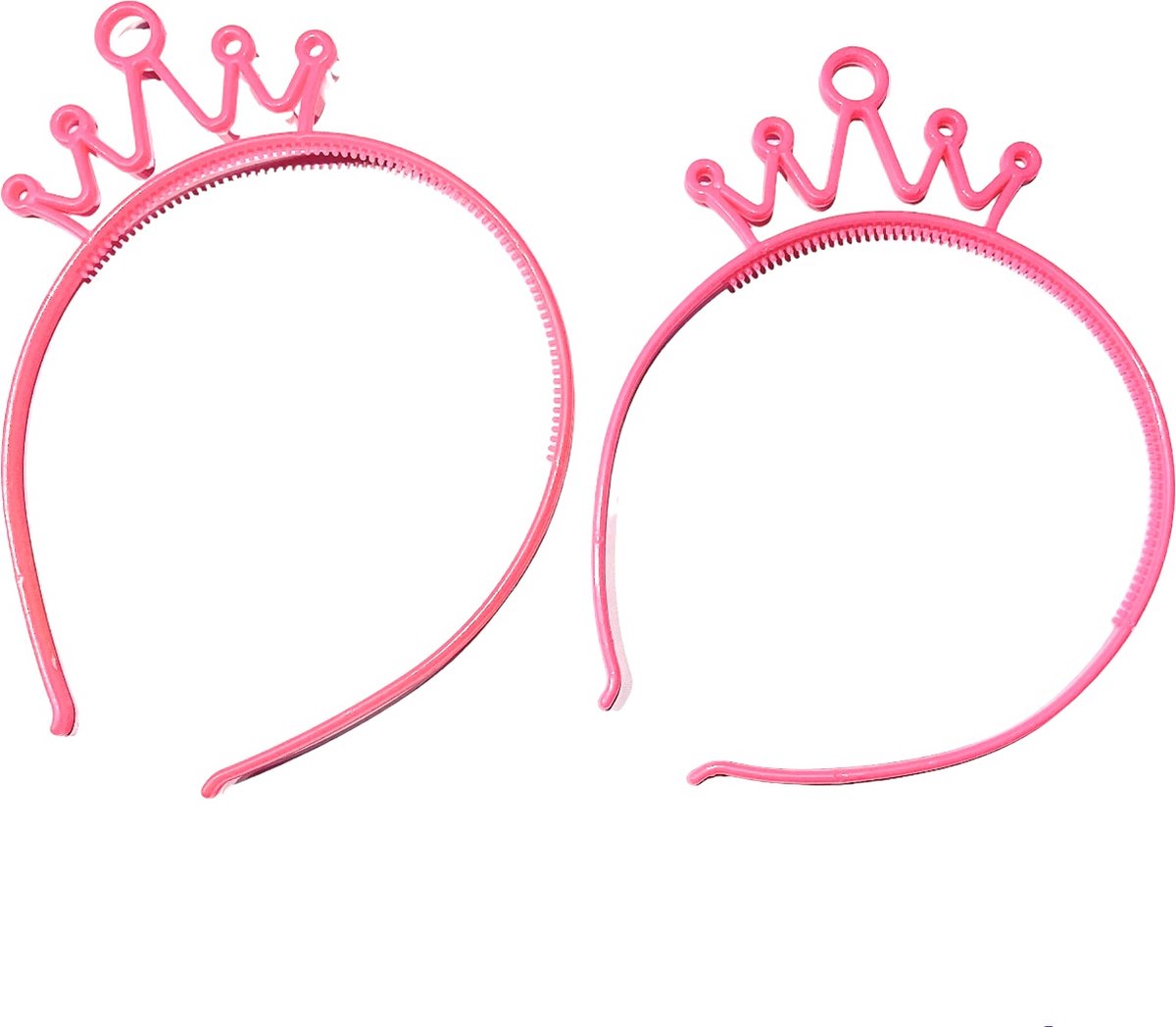 Haarband - Diadeem - Met Kroontje - Roze - Set 2 Stuks (699)