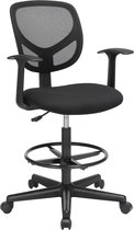 MIRA Home - Chaise de bureau pour adultes - Chaise de bureau ergonomique - Bureau - Repose-pieds - Tissu - 64x45x117