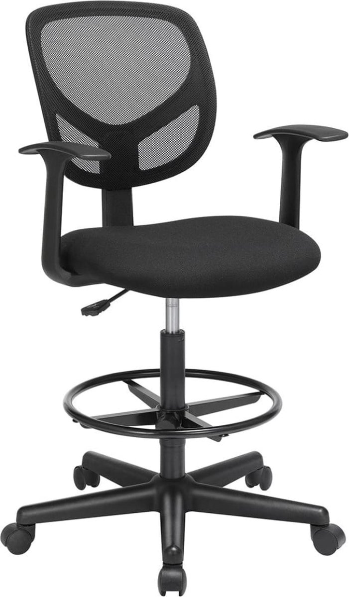 Mazazu - Bureaustoel voor volwassenen - Bureaustoel ergonomisch - Kantoor - Voetsteun - Stof - 64x45x117