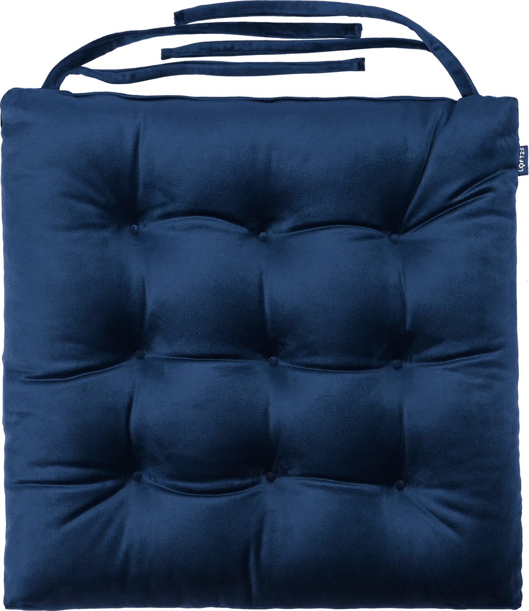 4-delige Set zitkussens voor keukenstoelen, Stoelkussens met Banden 40x40 cm, zitkussen voor binnen en buiten, voor eetkamer, woonkamer, studeerkamer ( Groen